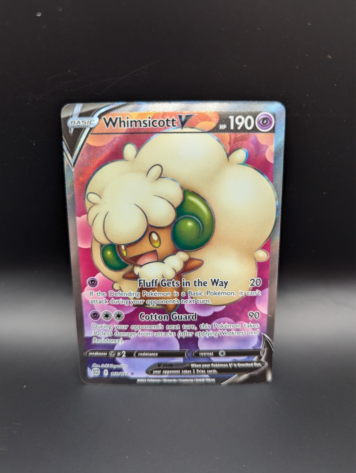 Whimsicott V Full Art 160/172 Ultra Rare Brilliant Stars Pokemon TCG NM