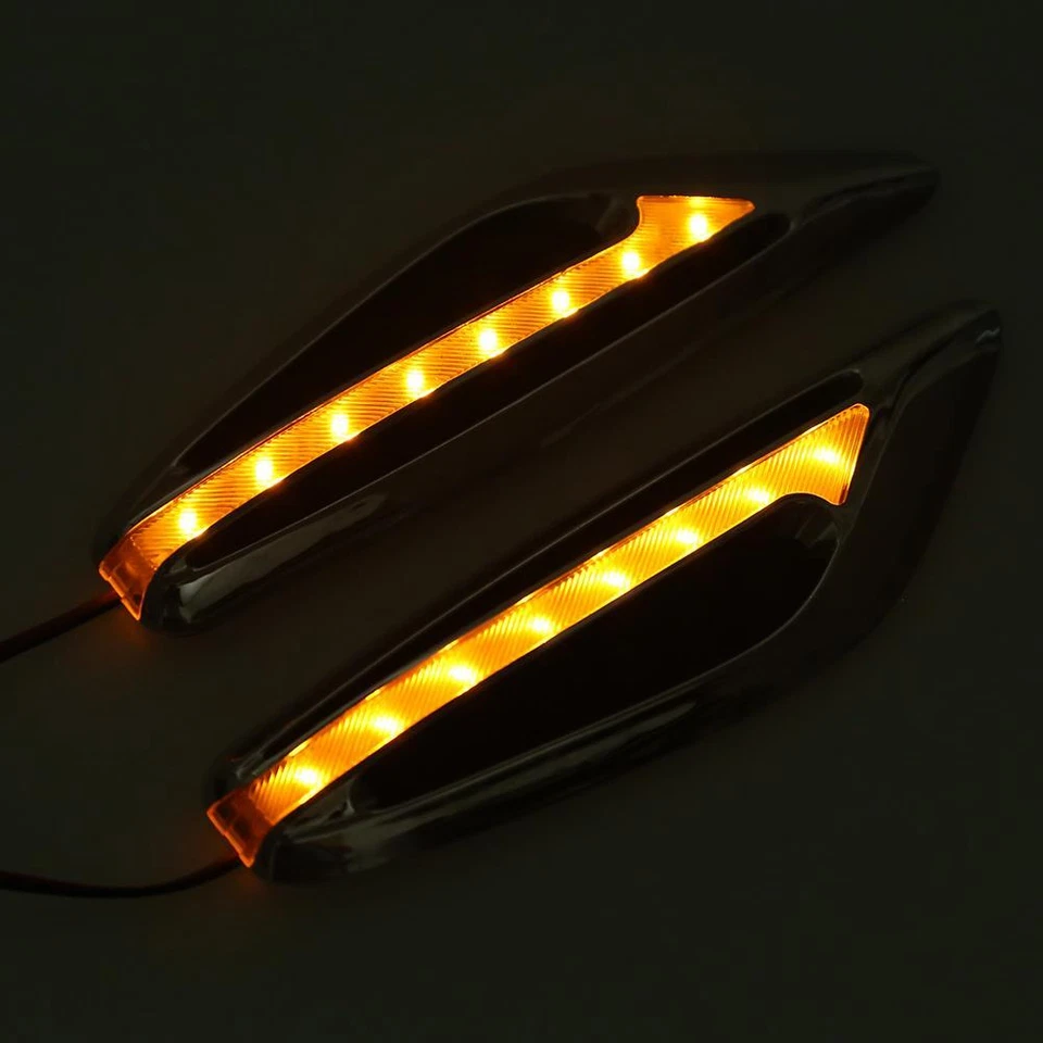 1 par de luces de dirección lámpara guardabarros forma hoja coche luces laterales LED señal de marcador Foto 2 de 4