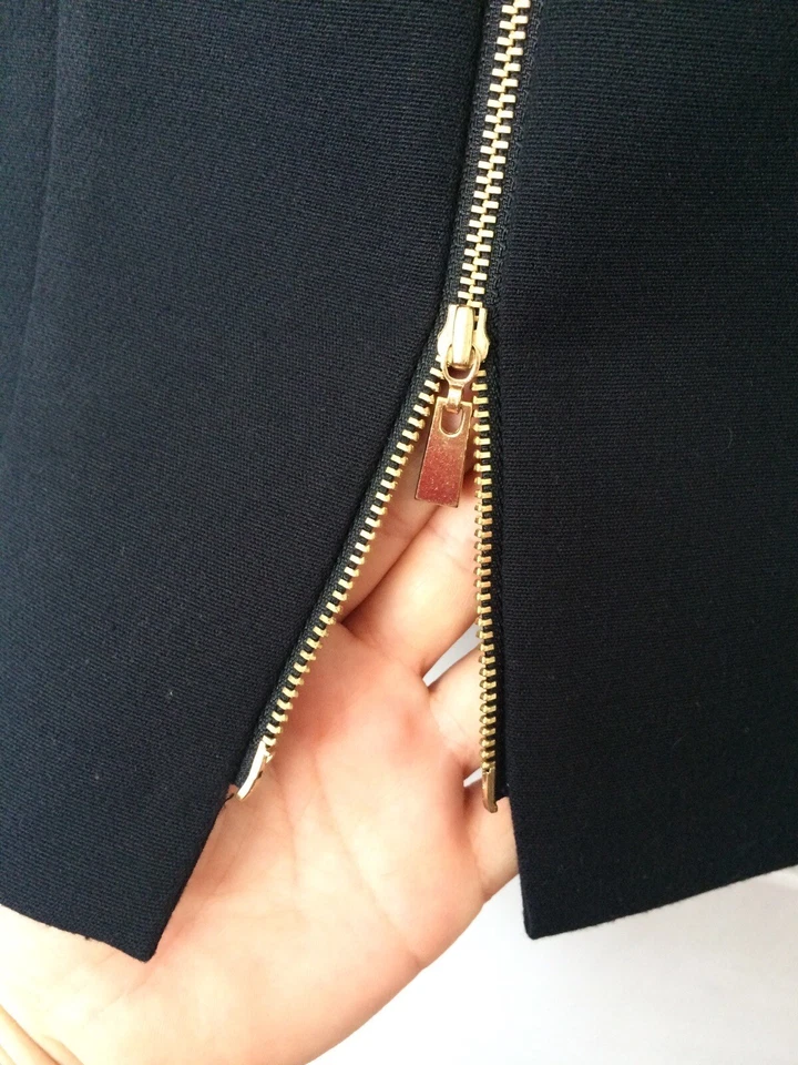 M&S Fab Girls Women Office Style Black Pencil Skirt Back Zip Size M 10 UK 38 EU - Image 3 of 4