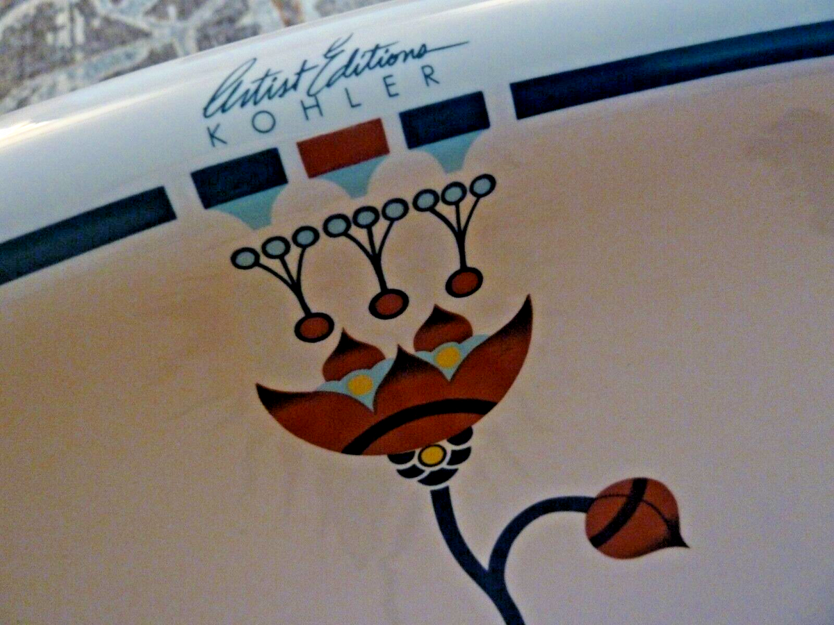Amazing!! KOHLER Artist Edition Series Hand Painted Artsy Floral