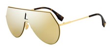 New FENDI EYELINE FF 0193/S 001 Sunglasses, Yellow Gold / Gold Mirror Lens