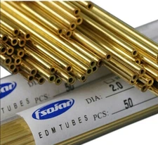 100pc Ø0.3-Ø2.5mm 400mm EDM Drilling Electrode Single-Channel Brass Copper Tube