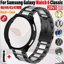 Metal Band Strap  TPU Case For Samsung Galaxy Watch 6 40/44mm Classic 43/47mm
