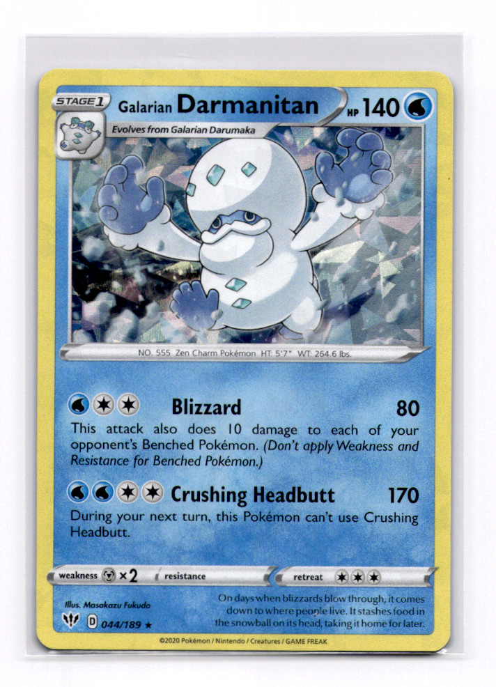 Galarian Darmanitan - 044/189 - Cracked Ice Holo -- Pokemon Near Mint