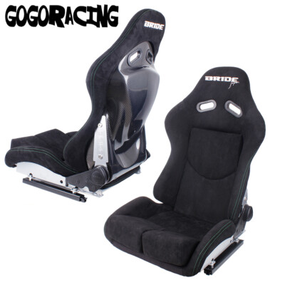 #ad #ad Pair 2 BRIDE Black Suede Seats Low Max JDM Racing Seats Carbon Fiber Backrest $1525.99
