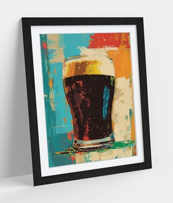 PINT OF GUINNESS STOUT POP ART 2 - GERAHMTES WANDBILD POSTER PAPIERDRUCK