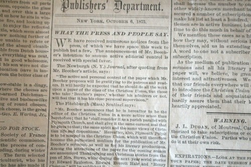 Henry Ward Beecher, The Christian Union 1875 - Picture 3 of 3