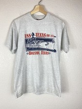 Vintage Single Stitch USS TEXAS BB-35 U.S NAVY Houston Made in USA size M