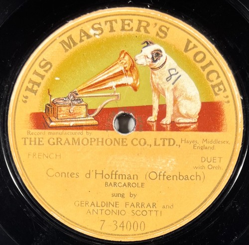Géraldine Farrar : Contes d'hoffman (Offenbach) 78 rpm HMV ONE-SIDE 7 34000 - 第 1/3 張圖片