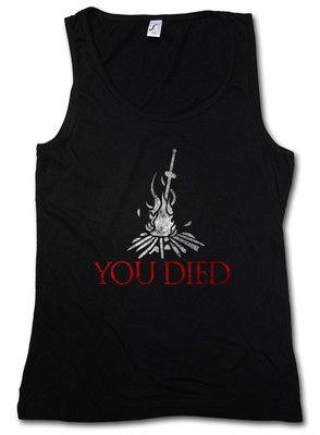 YOU DIED DARK SOUL TANK TOP GYM VEST Firelink Shrine Dark Gamer Nerd Souls Game