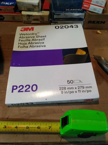 50 Sheets) *New* 3M,  # 02043, P220, 9"x11", Wet/Dry Abrasive Sandpaper *Cheap*
