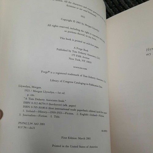 1921, Llywelyn, Morgan, NEU HARDCOVER 1. AUFL. - Bild 4 von 4