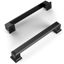 10 Pack Matte Black 5 Inch 128mm Hole Centers Kitchen Cabinet Pulls Cabinet ...