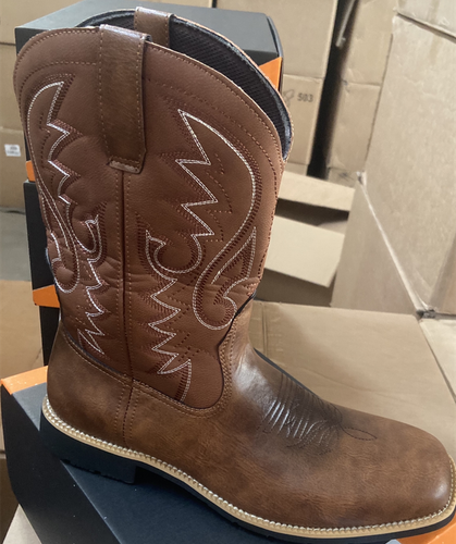 Men's Embroidery Boots Western Faux Leather Mid-Calf Cowboy Shoes Pointed Toe - Picture 2 of 20