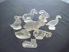 Eight (8) Pressed Glass Novelty Animals