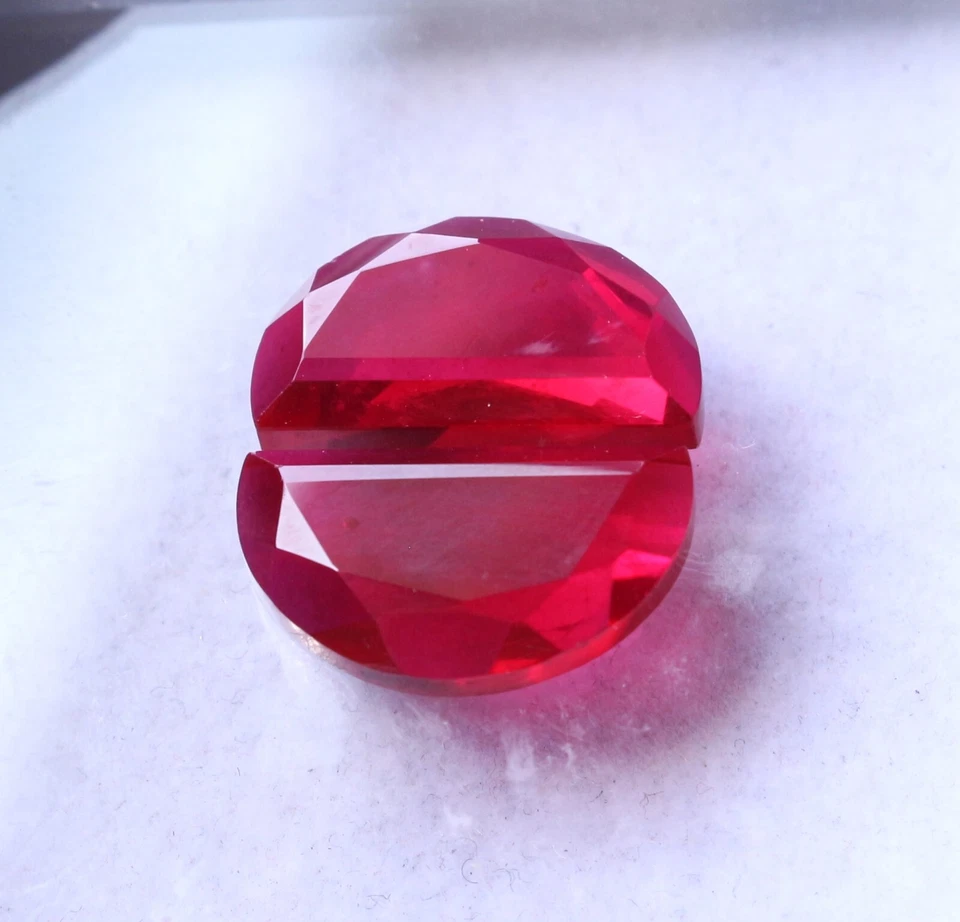 Ruby Loose Gemstone Lab Create Ruby Cut Cab Flat Back Ruby Making Jewelry18X10MM - Image 3 of 4