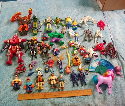 50+ Pc Lot Misc Early-Mid 2000s Action Figures Lot Disney Transformers Imaginex