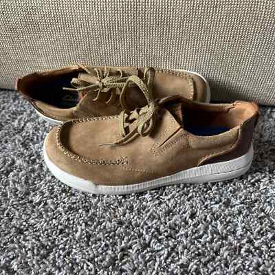 Clarks Mens Driftway Low Beige Leather Sneaker Moccasin  display picture 1