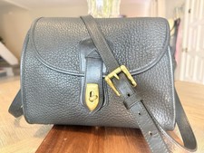 Dooney and Bourke Black All Weather Essex Pebble Black Leather Crossbody Bag Vtg
