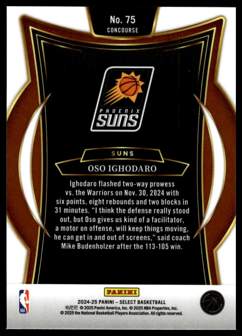 2024-25 Panini Select #75 Oso Ighodaro Blue (Retail) RC | eBay