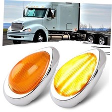 2Pcs Teardrop Amber Sleeper Cab Side Clearance Marker Turn Lights 15 LED