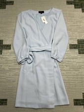 J.Crew Dress Womens 8 Blue Wrap Blouson New