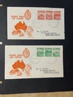 Australia lot of 2 1953 FDC 1st day cover strip of 3 Food Production ? cachet