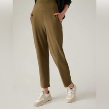 Athleta Brooklyn Mid Rise Ankle Pants Acacia Olive Size 6