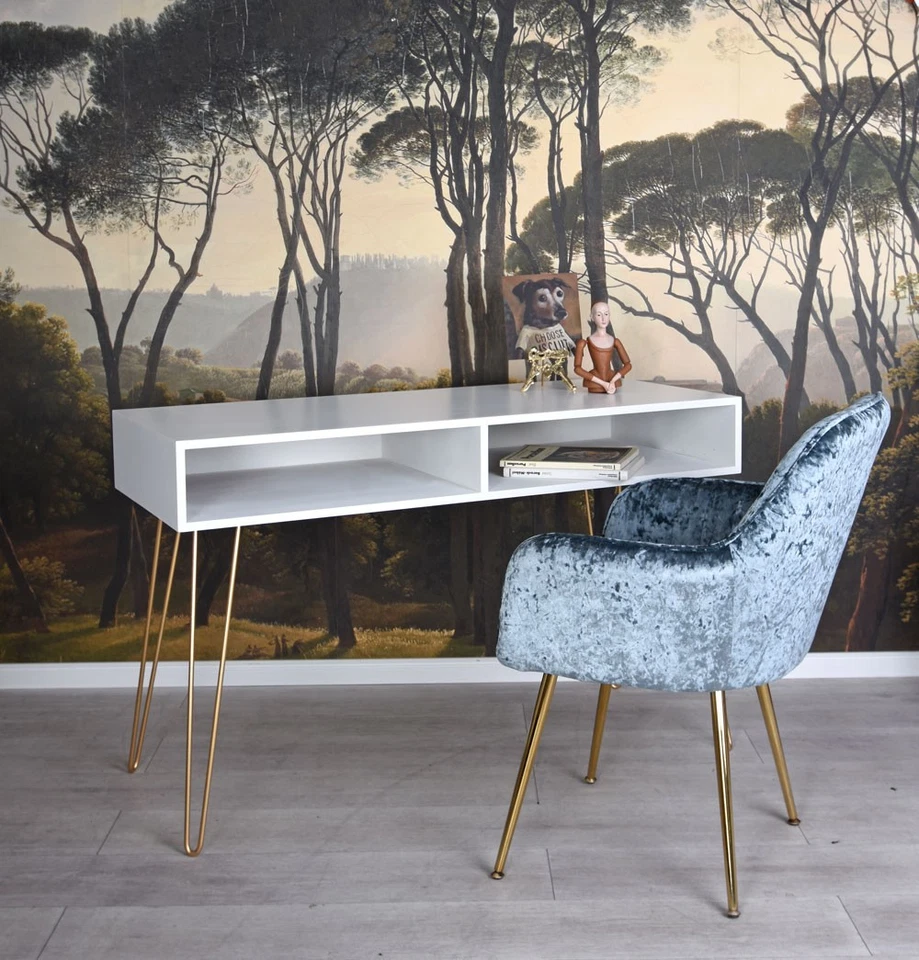 Schreibtisch Weiss Homeoffice Tisch Computertisch Holztisch Bürotisch Skandi - Bild 4 von 4