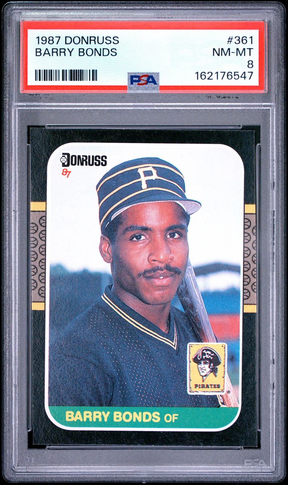 1987 DONRUSS #361 BARRY BONDS ROOKIE RC PSA 8