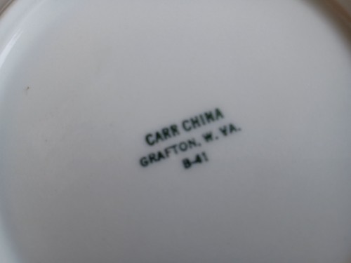 VINTAGE 1941 ALBRIGHT COLLEGE CARR CHINA 6 1/4" PLATE TOPMARKED RESTAURANT WARE - Picture 3 of 4