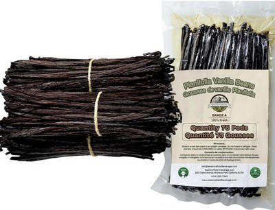 75 Vanilla Beans Bulk For Making Vanilla Extract Grade A  NONGMO Fresh Pods, ...