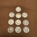 Lot of 10 - U.S. 90% Silver Dimes Various Years.