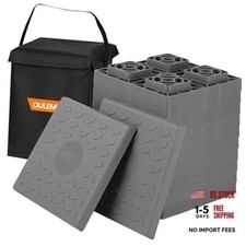 RV Leveling Blocks, Stackable Jack Blocks, Interlocking Leveling 12 Pack Gray