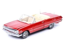 1963 Chevrolet Impala SS Convertible Red Diecast 1:24 Scale Model Welly 22434MRD