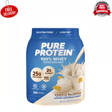 Pure Protein 100 Whey Protein Powder, Vanilla Cream, 25g Protein, 1.75 lbs