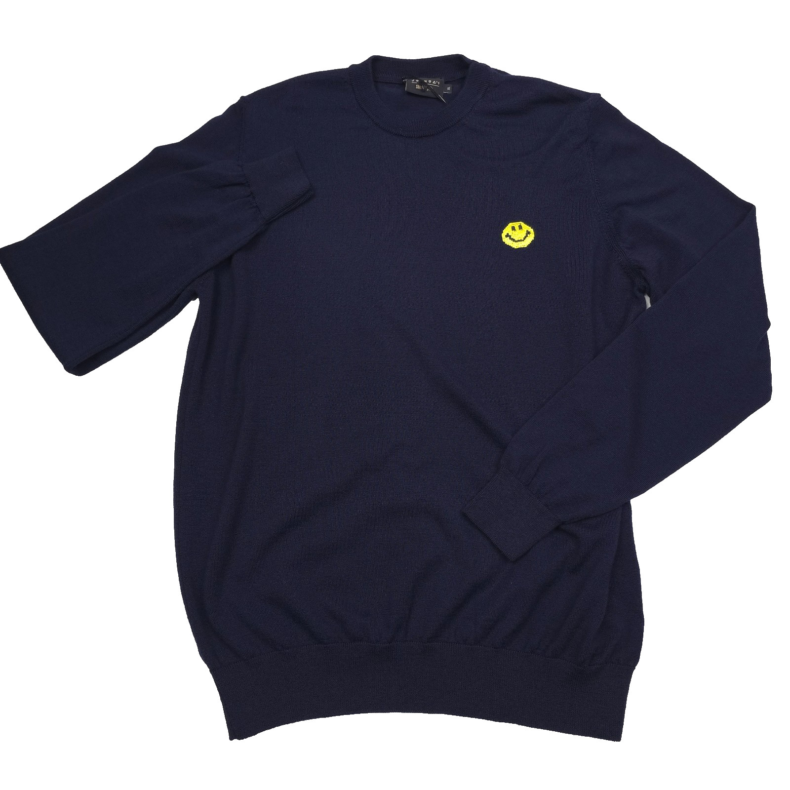 351 Joshua Sanders Blue Pixel Smiley Crewneck Sweater Mens Size XL 32090₽