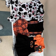Cow Print, Plaid, Halloween Dog Costume Set - White, Black, Orange