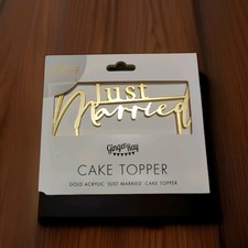 'Just Married' Cake Topper - Gold Acrylic - Ginger Ray
