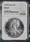 🔥 1990 American Silver Eagle 🦅 NGC MS69