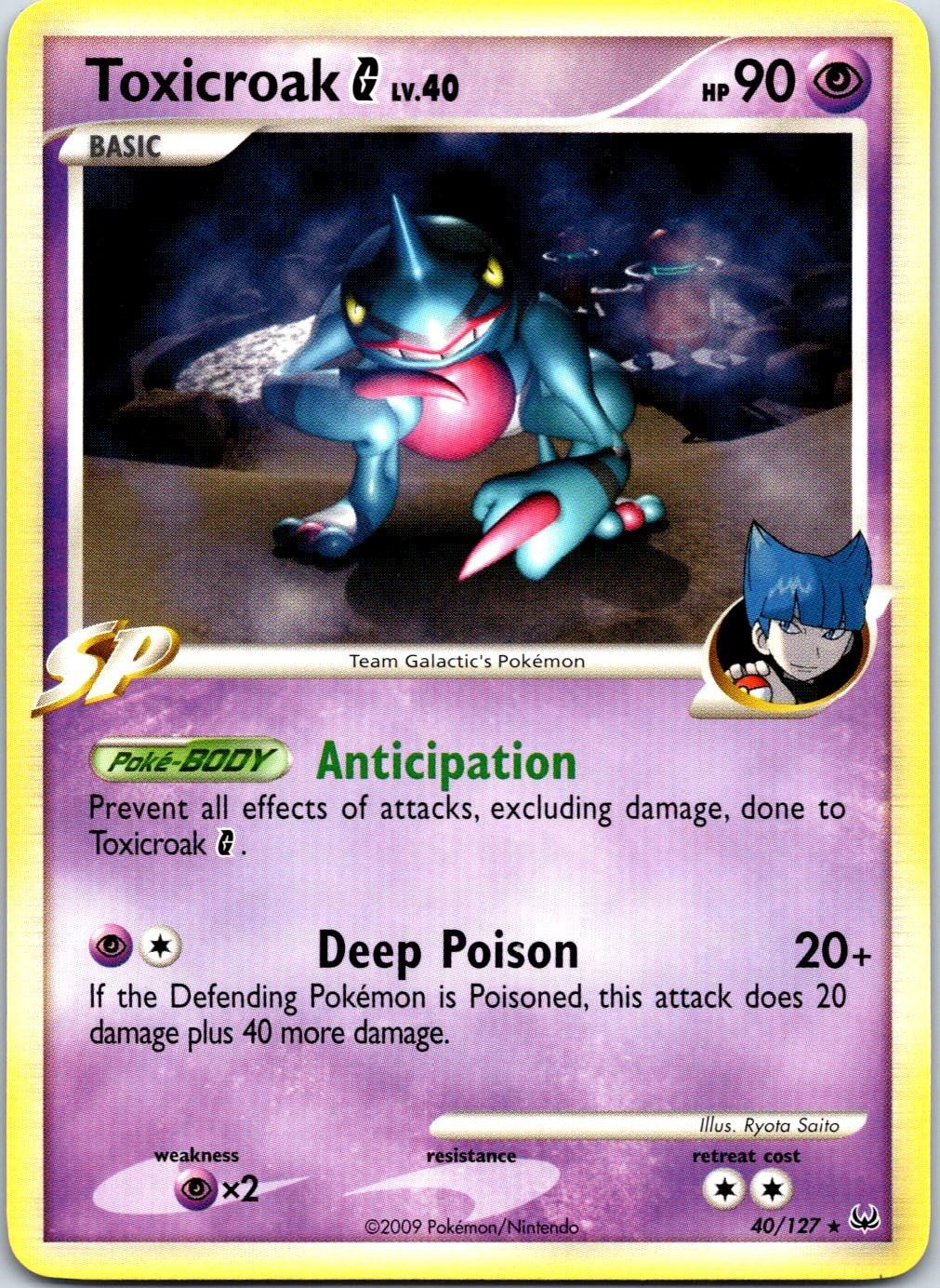 Toxicroak G 40/127 Rare Platinum Pokemon Near Mint