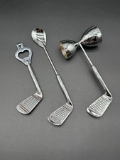 Vintage Novelty Gift Golf Club Bar Tools Set Accessories Cocktail Tools Set Of 3
