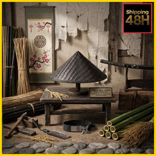 Hat Samurai Straw Ninja Chinese Cosplay Japanese Rice Asian Bamboo Conical Hats