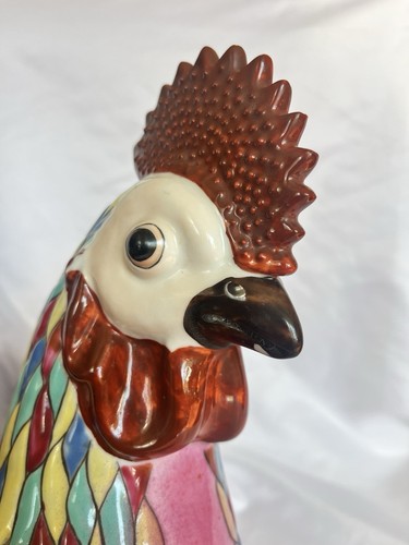 Antique Porcelain Chinese Export Rooster Colorful Covered Tureen Sculpture - Picture 4 of 22