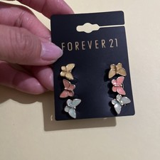 Forever 21 Earrings Pack Of 3 Gold plated New