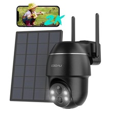 COOAU 2K Outdoor Solar Battery Powered Surveillance Camera with 2.4 GHz Wi-Fi