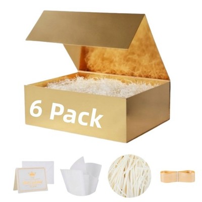 6 Pack Gold Gift Box 11.5x8x4 inch Luxury Gift Box for Presents with Magnetic...