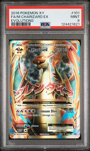 2016 POKEMON XY EVOLUTIONS #101 FULL ART/M CHARIZARD EX PSA 9