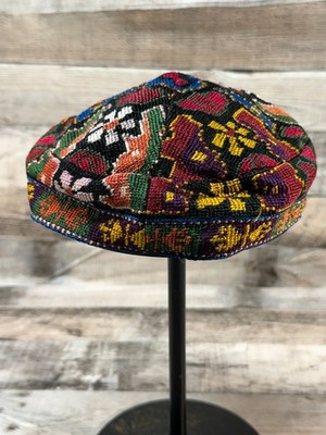 Vintage Central Asian Skullcap Tubeteika Doppi Women Colorful