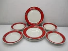 Coca-Cola Gibson Housewares Vtg Red White & Black Dinner Ware 4 Dinner-4 Soup